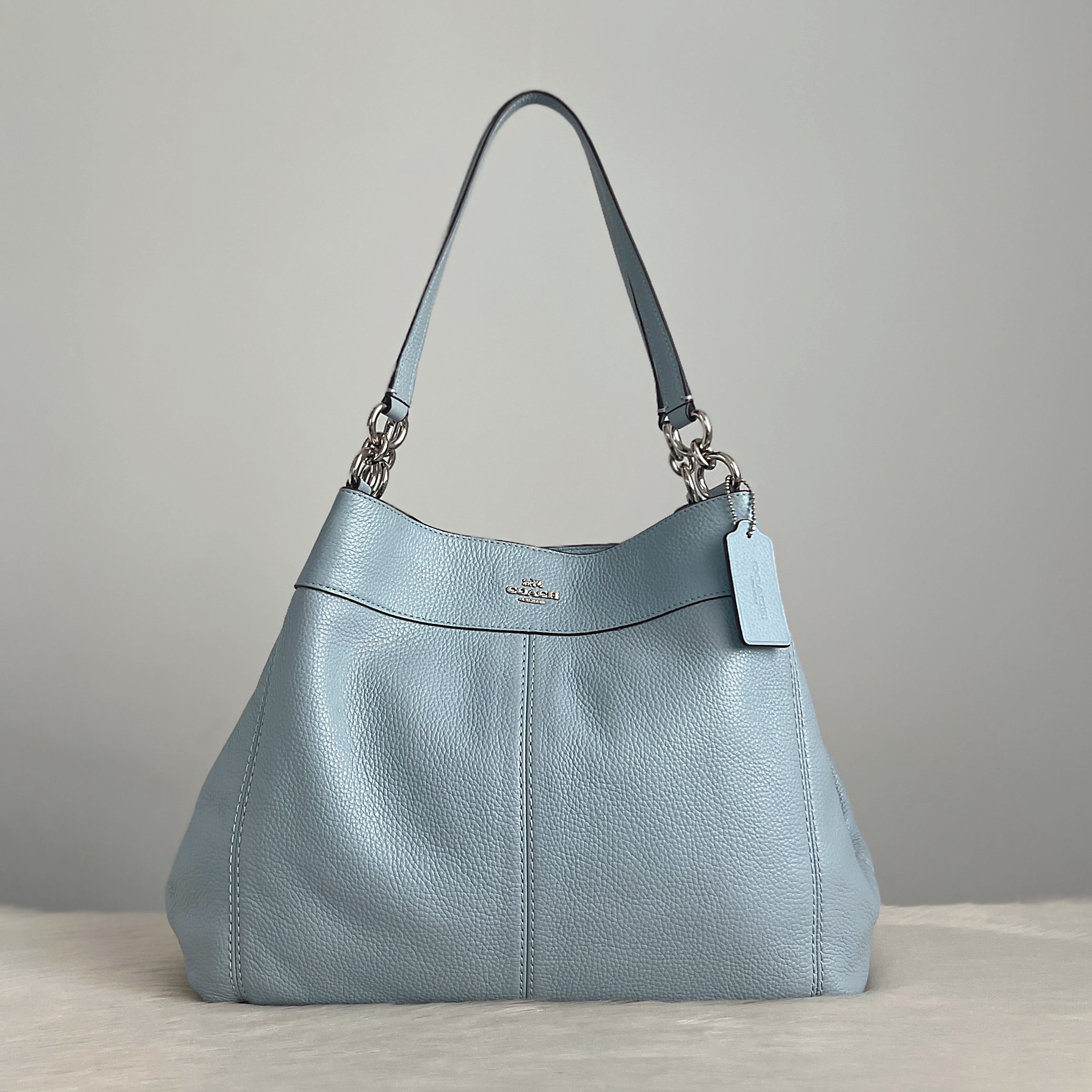 Coach orders triple compartment teal silver