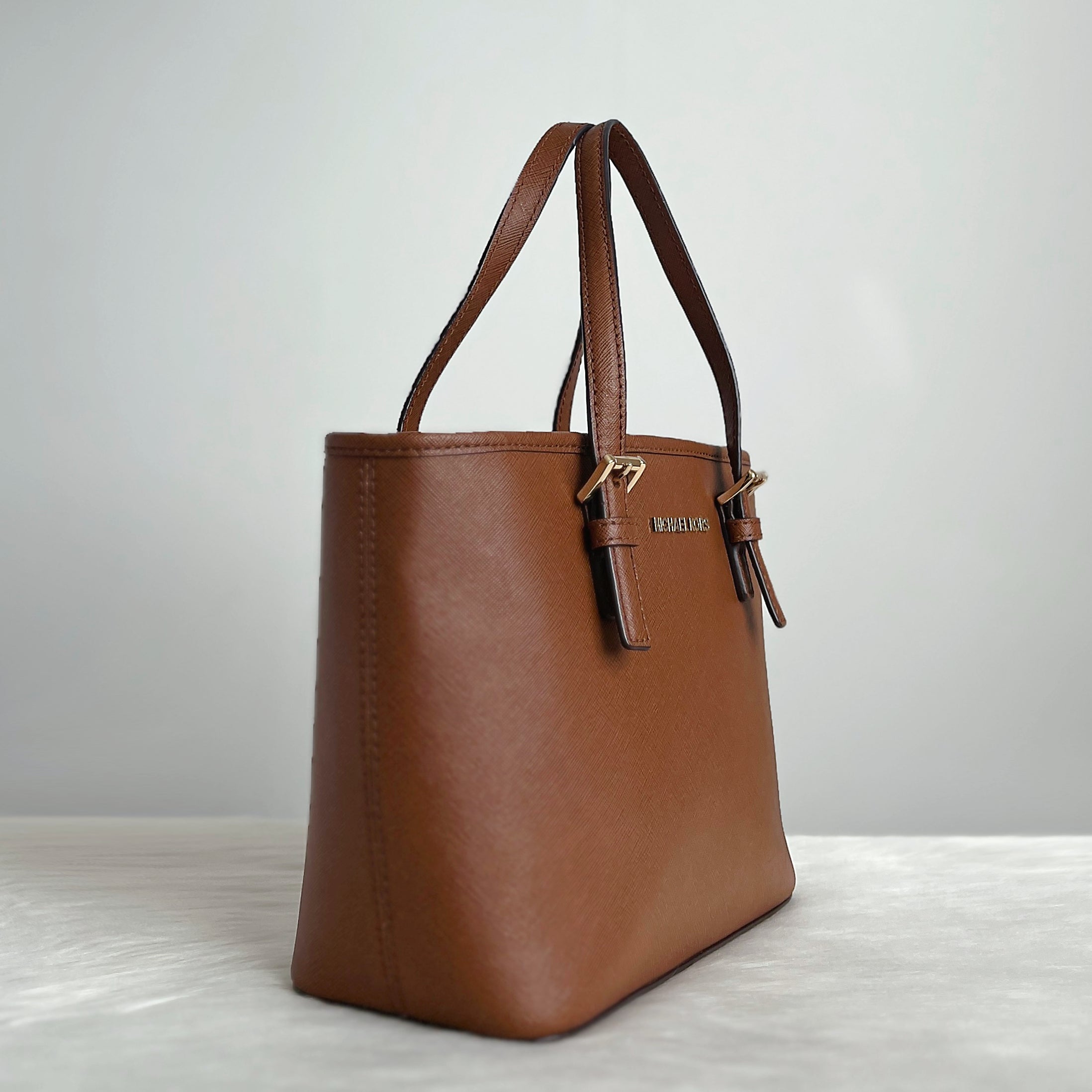 Michael Kors Caramel Leather Front Logo 2 Way Shoulder Bag Like New