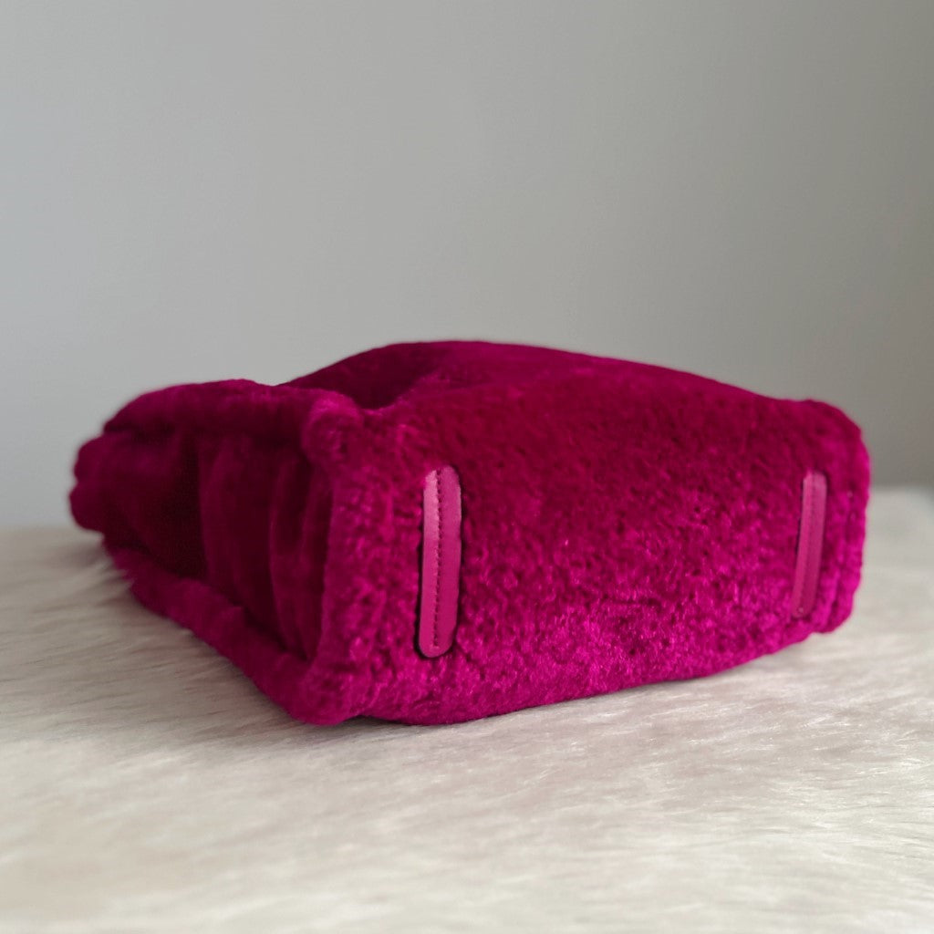 Kate Spade Fuchsia Teddy Shopper 2 Way Shoulder Bag Like New