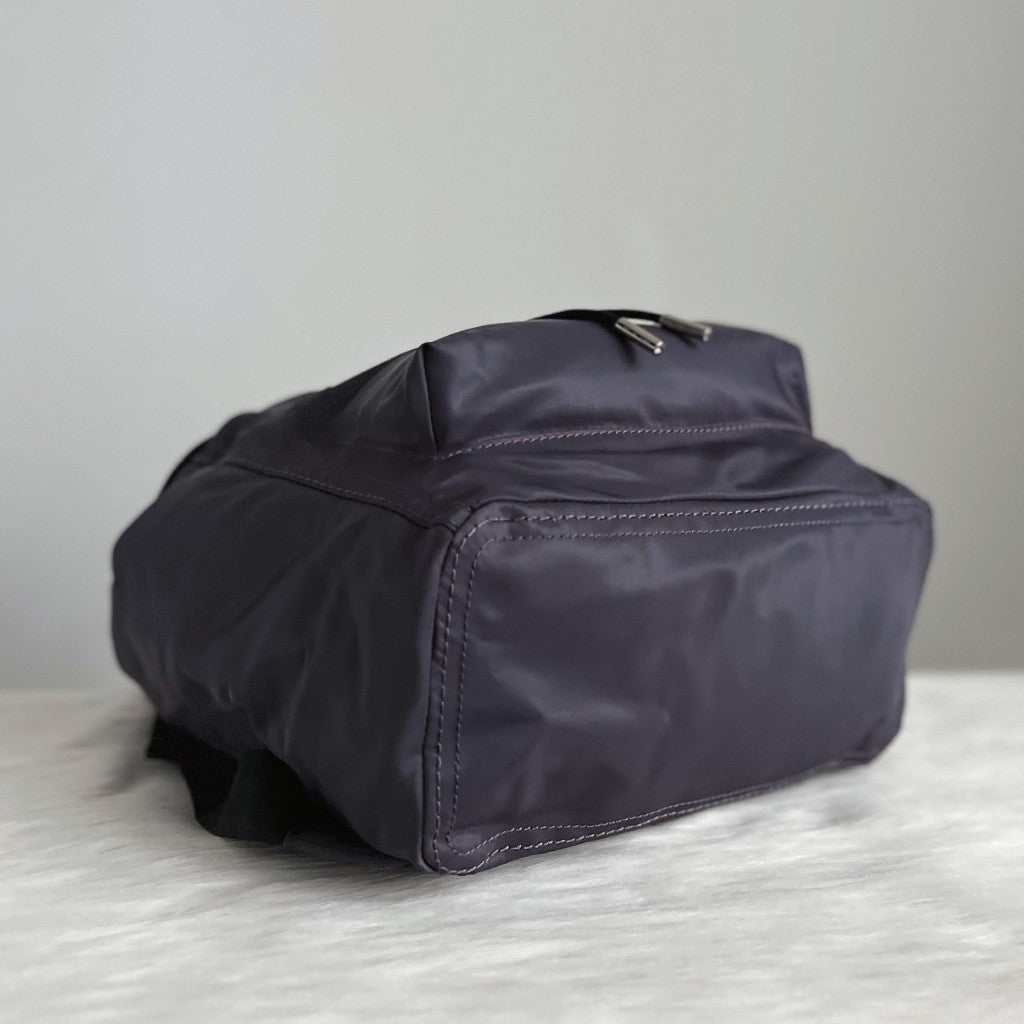 Marc Jacobs Dark Grey Front Logo Drawstring Backpack Like New