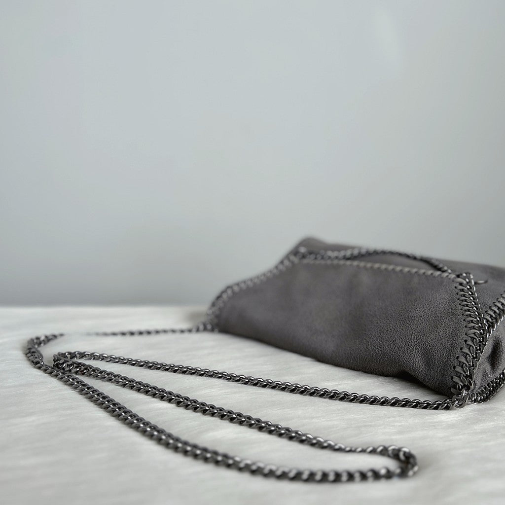 Stella Mccartney Grey Signature Flap Falabella Crossbody Shoulder Bag Excellent