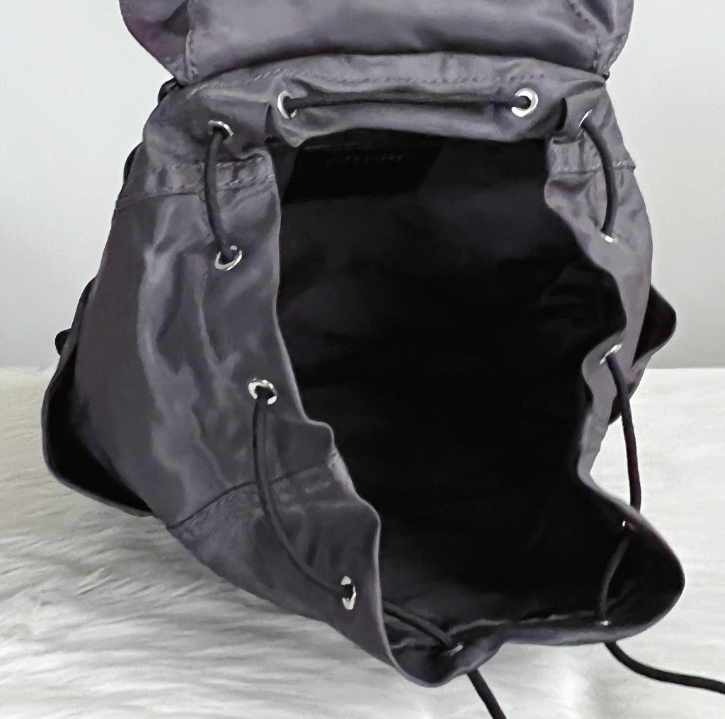 Marc Jacobs Dark Grey Front Logo Drawstring Backpack Like New