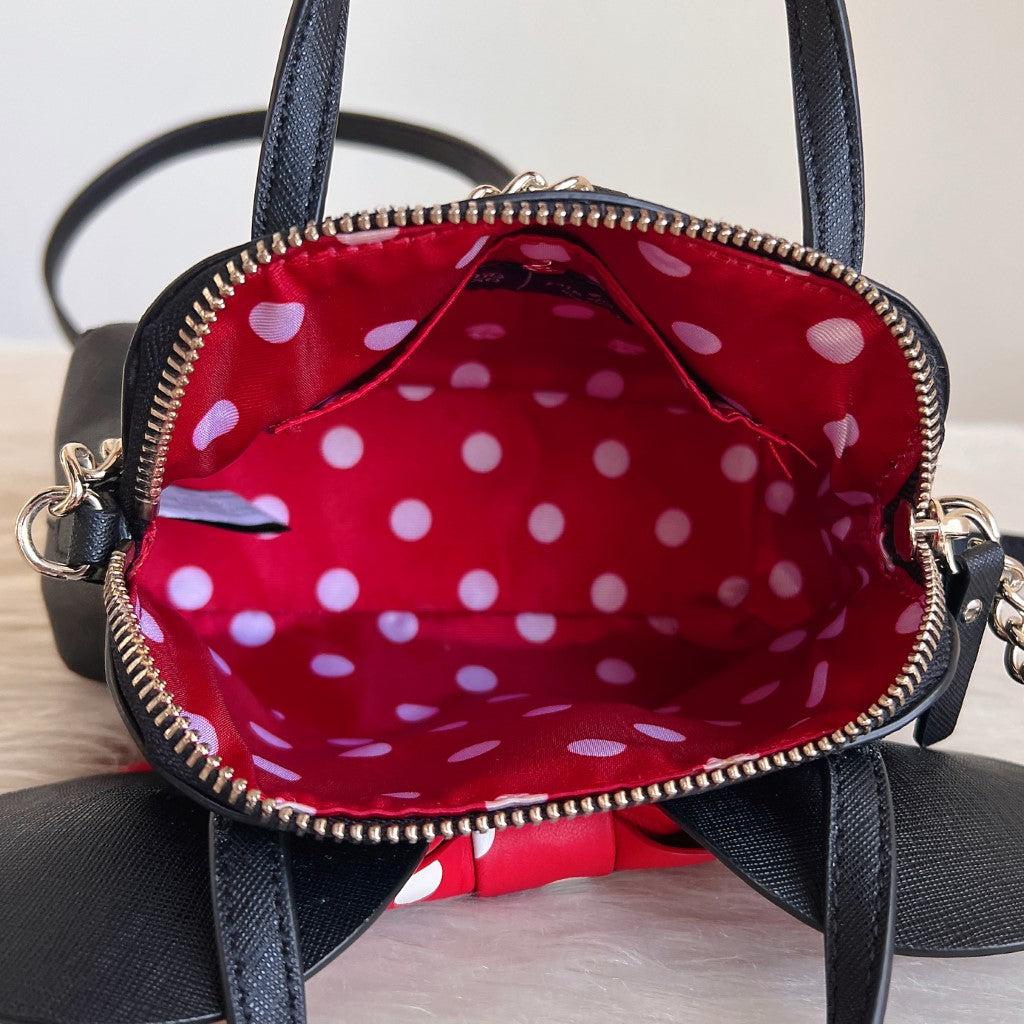Kate Spade Black Leather Disney Detail Chain 2 Way Shoulder Bag