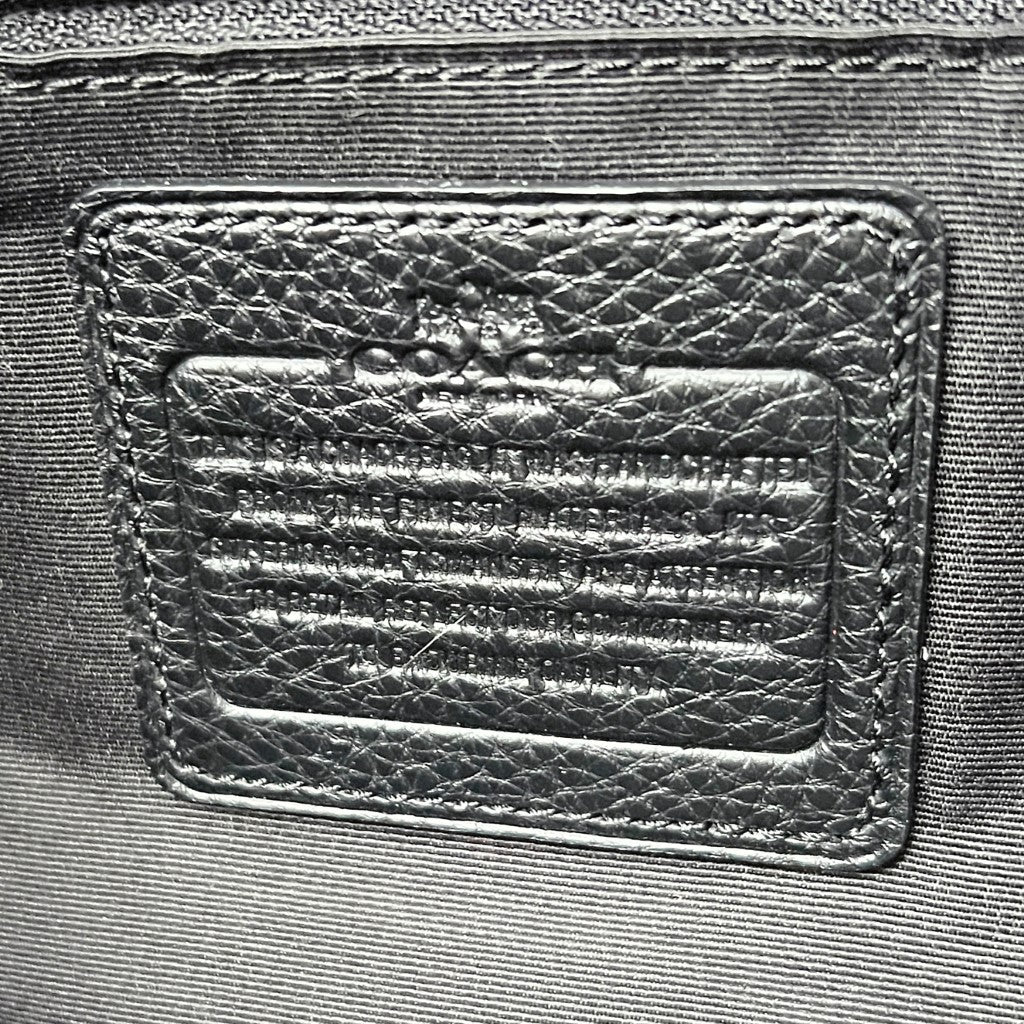 Coach Black Leather Chain Detail Carryall 2 Way Shoulder Bag Like New