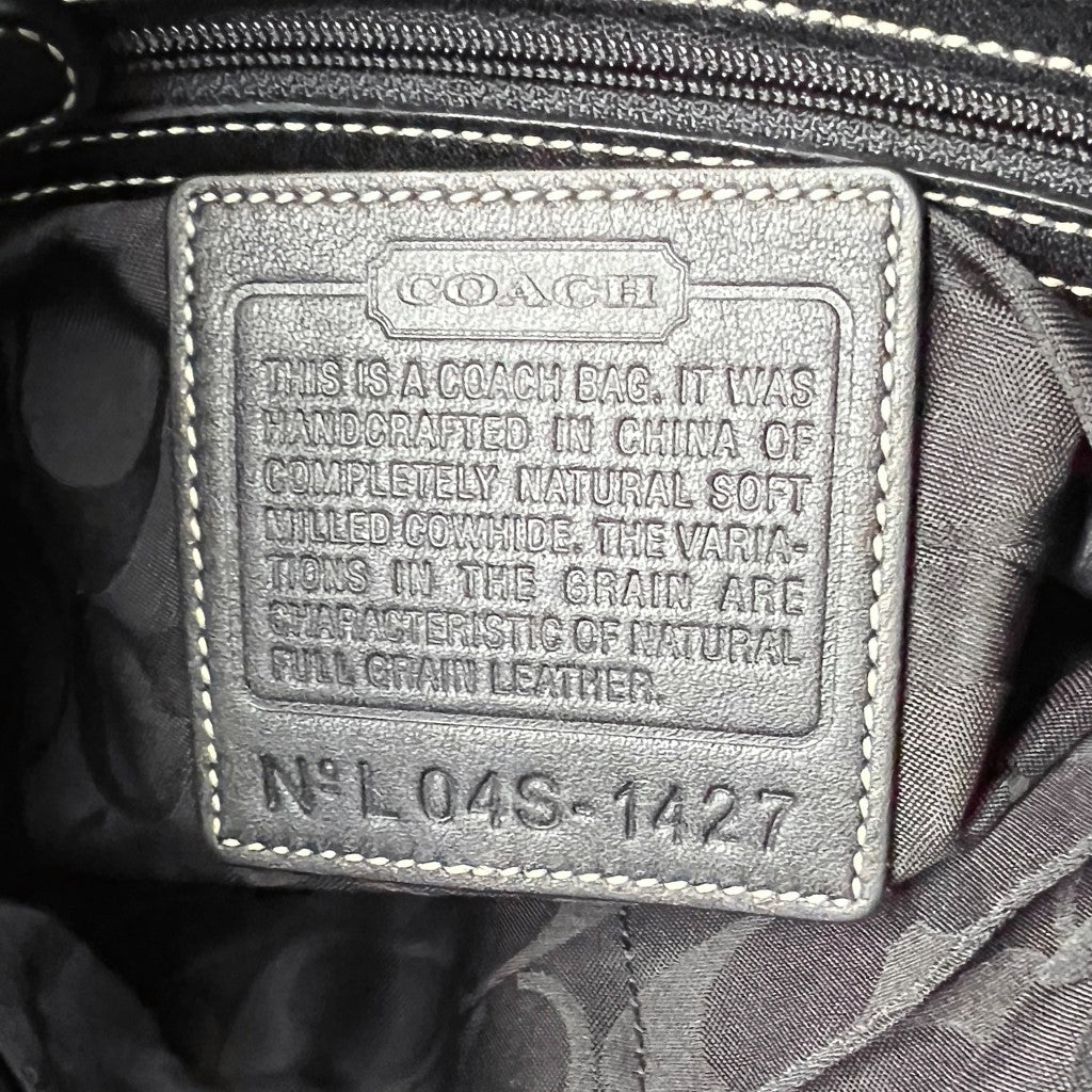 Coach Black Leather Tassel Charm Detail Crossbody Shoulder Bag Excellent