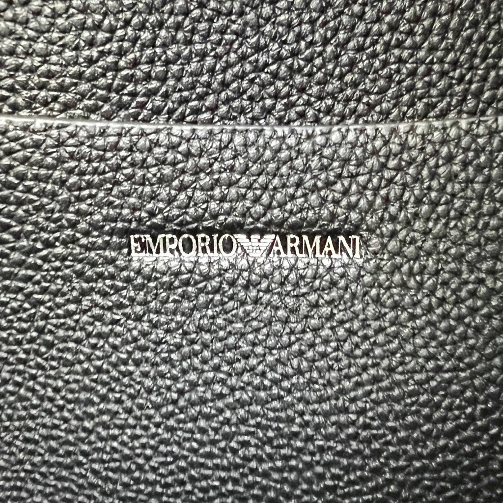 Emporio Armani Black Leather Large Carryall Shoulder Bag New with Tags