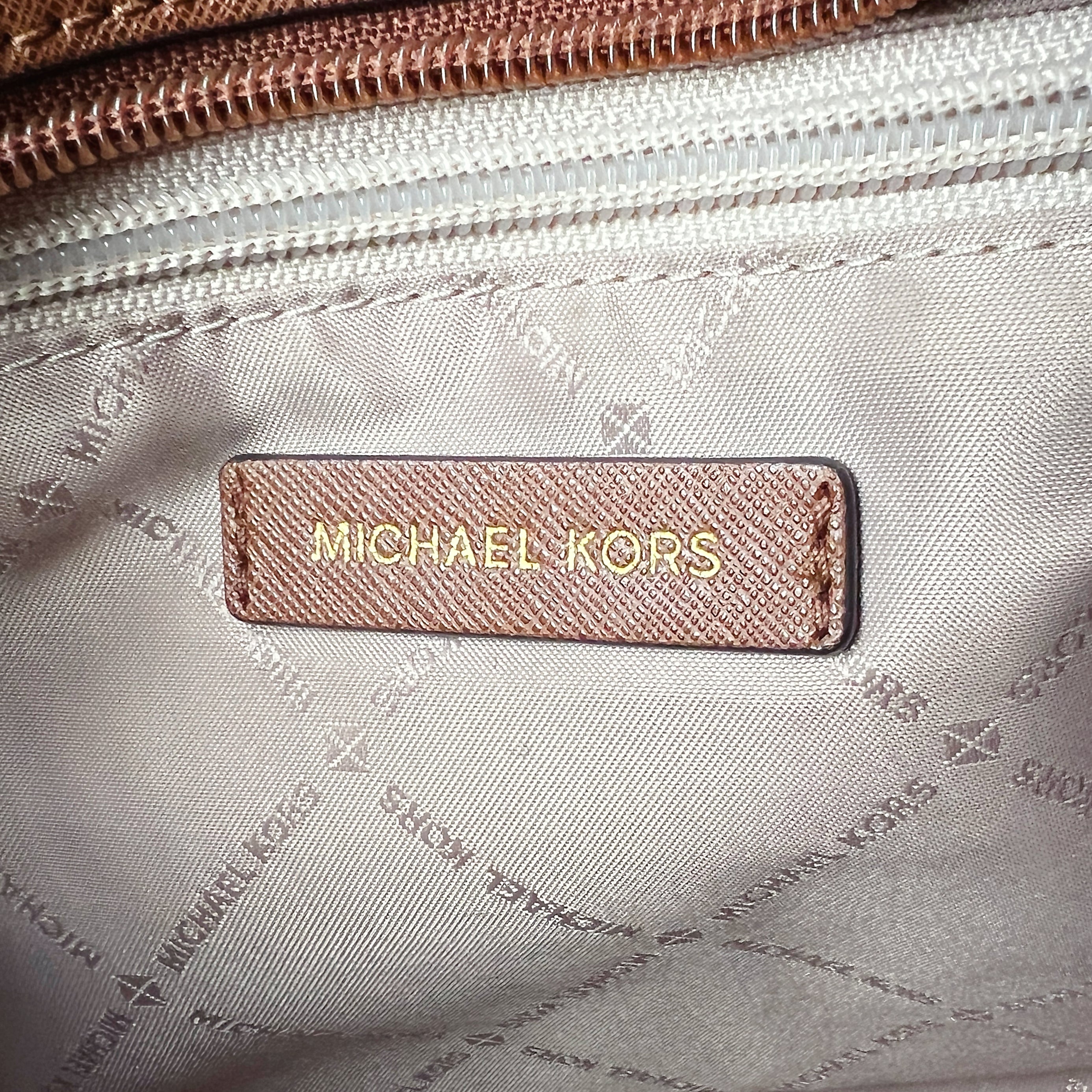 Michael Kors Caramel Leather Front Logo 2 Way Shoulder Bag Like New