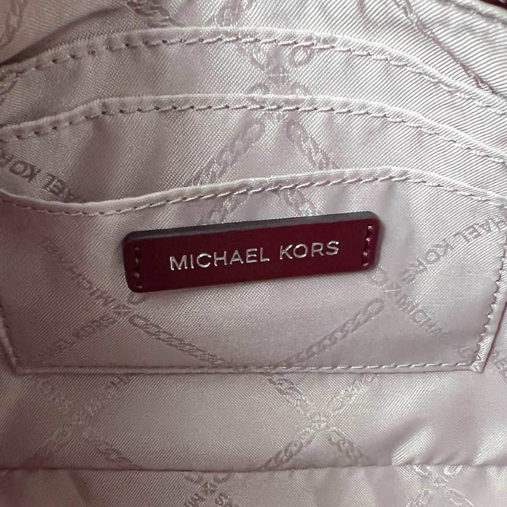 Michael Kors Plum MK Monogram Chain Detail Small Shoulder Bag Like New