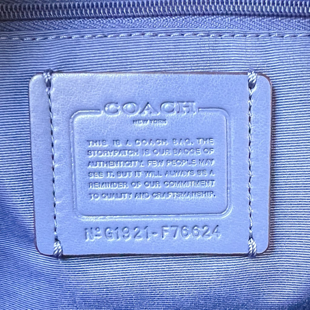 Coach Blue Leather Front Zip Pocket Backpack Excellent