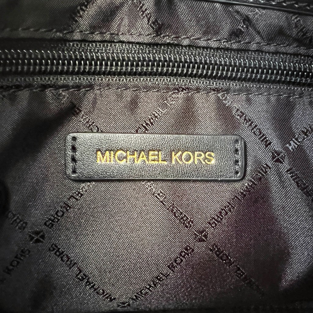 Michael Kors Black Leather Triple Compartment 2 Way Shoulder Bag Like New