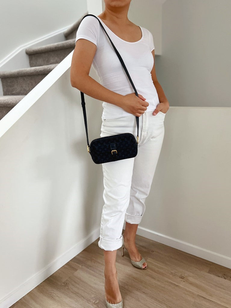 Louis Vuitton Navy Leather Monogram Julliet MM Crossbody Shoulder Bag Excellent