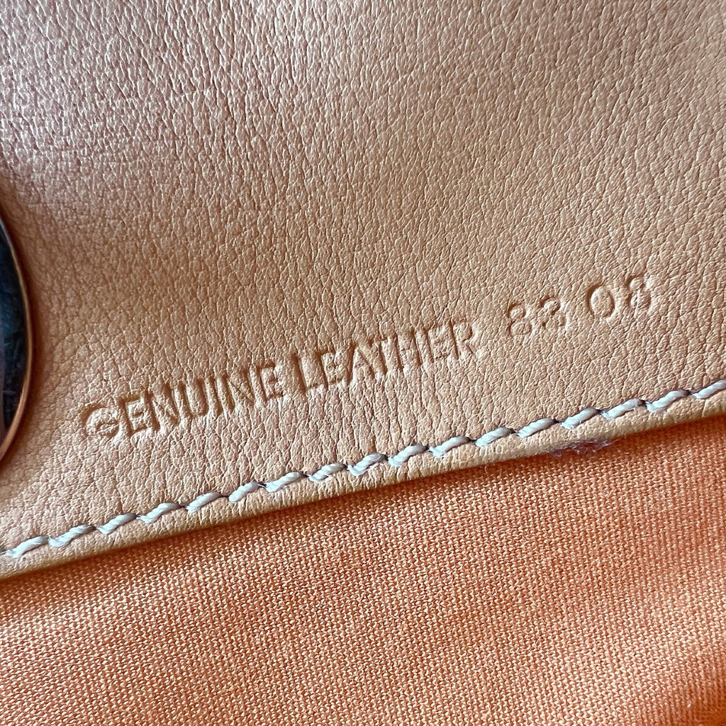 Tod's Beige Leather T Pattern Triple Compartment Shoulder Bag Excellent