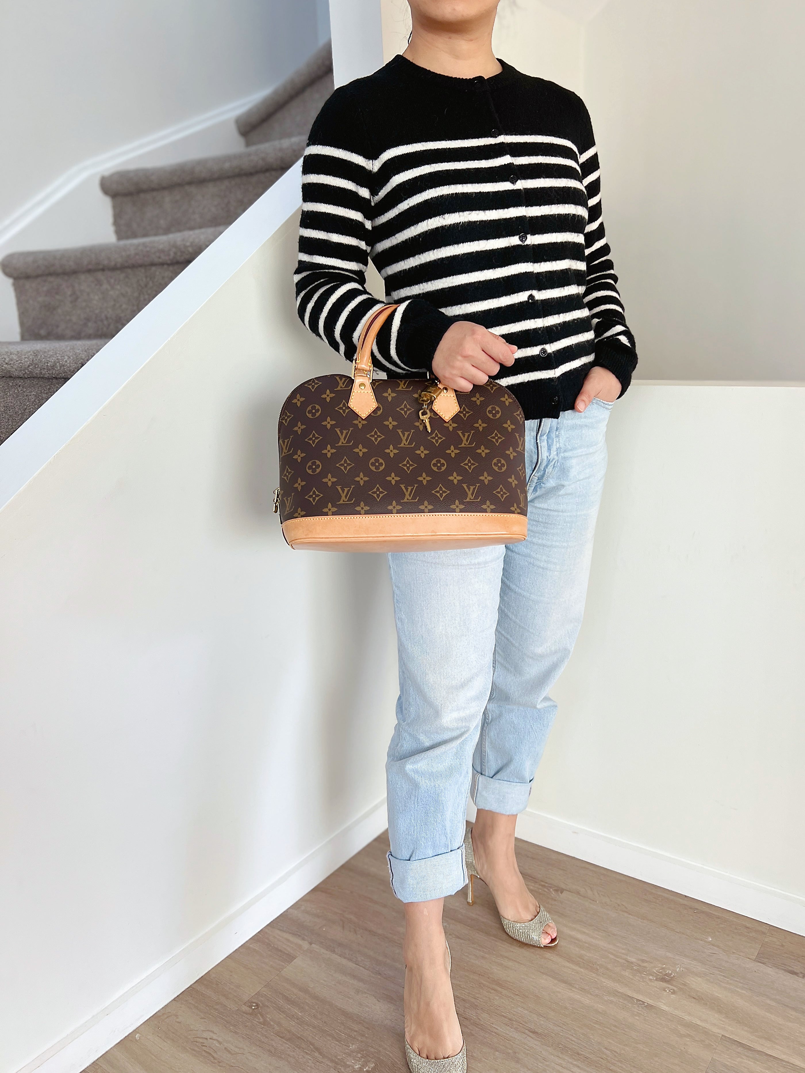 Louis Vuitton Signature Monogram Alma Tote + Lock & Key Excellent