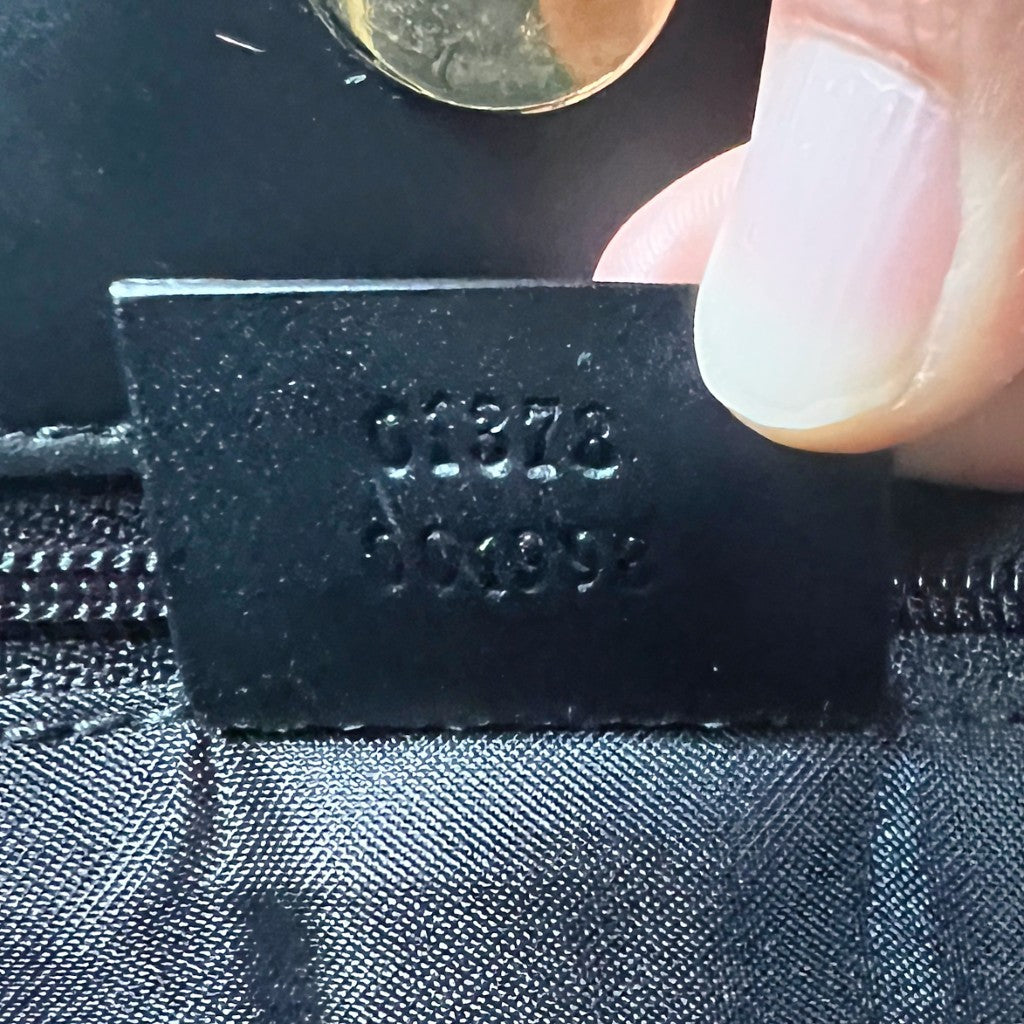 Gucci Dark Navy Canvas Gold Detail Shoulder Bag Excellent