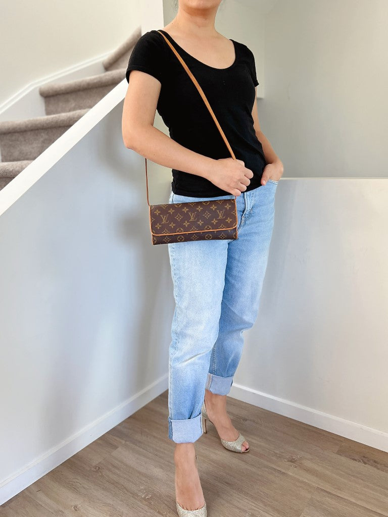 Louis Vuitton Signature Monogram Pochette Twin GM Shoulder Bag