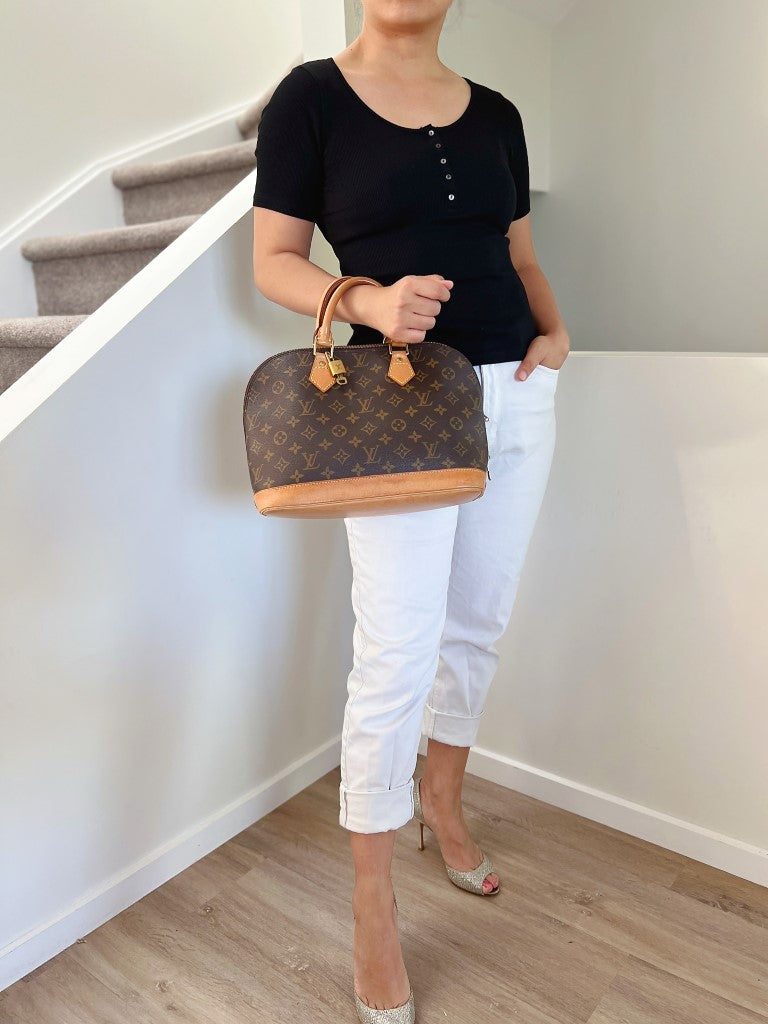 Louis Vuitton Signature Monogram Alma Tote + Lock & Key