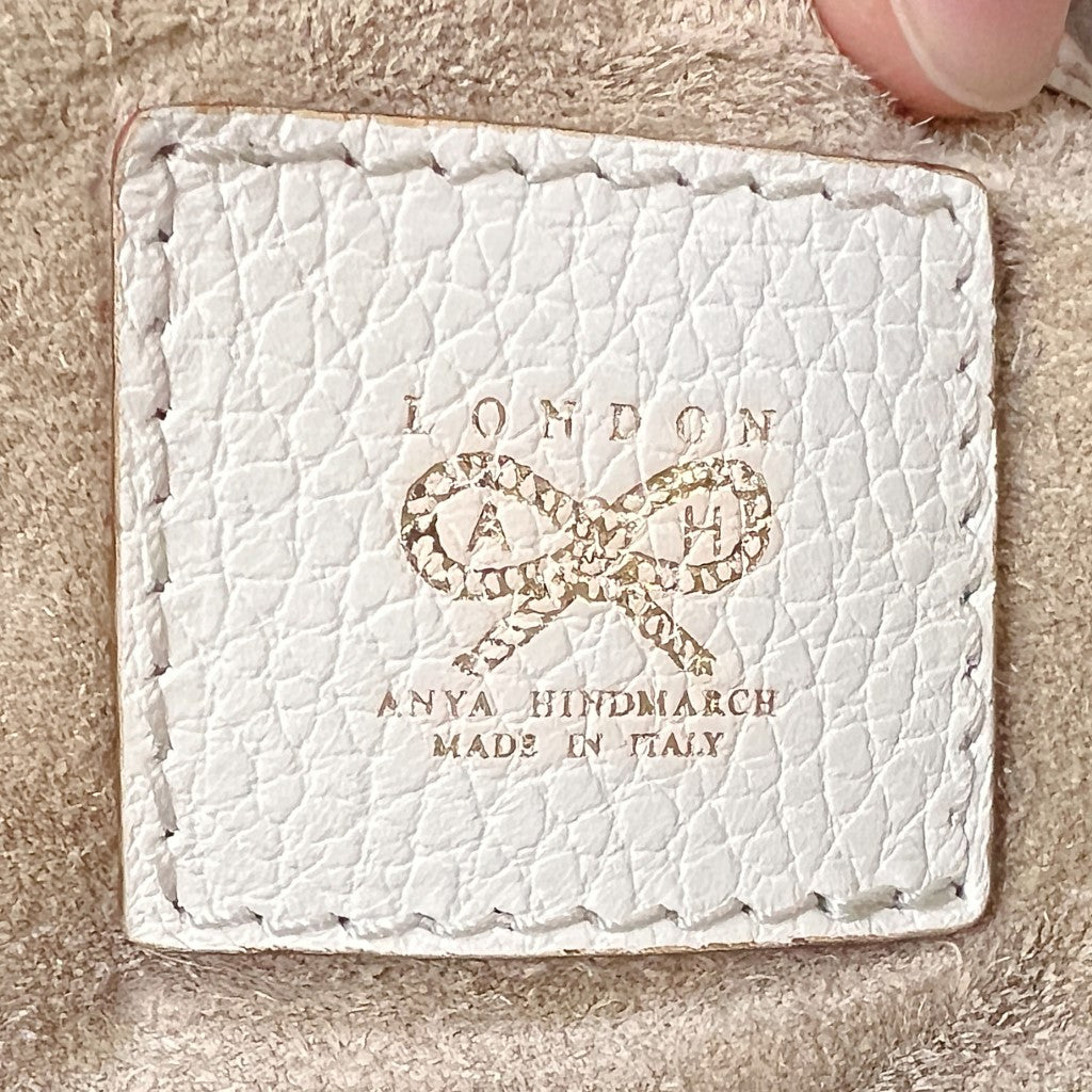 Anya Hindmarch White Leather Front Detail Shoulder Bag
