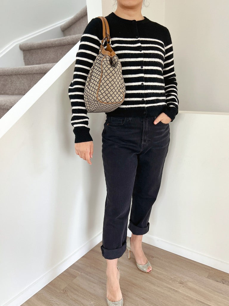 Gucci Signature Double G Caramel Leather Trim Shoulder Bag Excellent