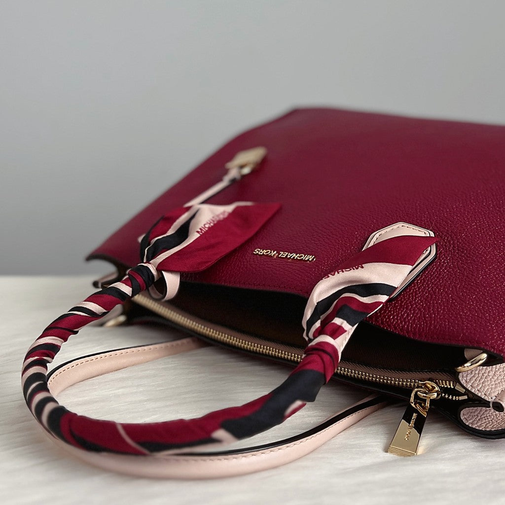 Michael Kors Two Tone Leather Triple Compartment 2 Way Shoulder Bag Like New