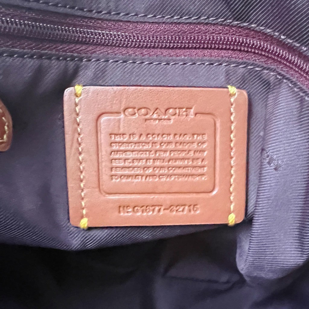 Coach Caramel Leather Monogram Double Compartment Backpack Like New