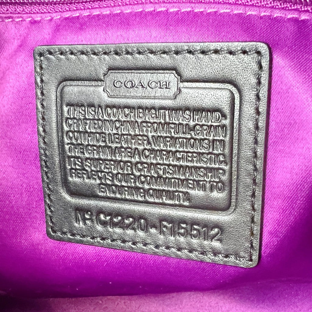 Coach Black Leather Front Logo Crossbody Shoulder Bag Excellent