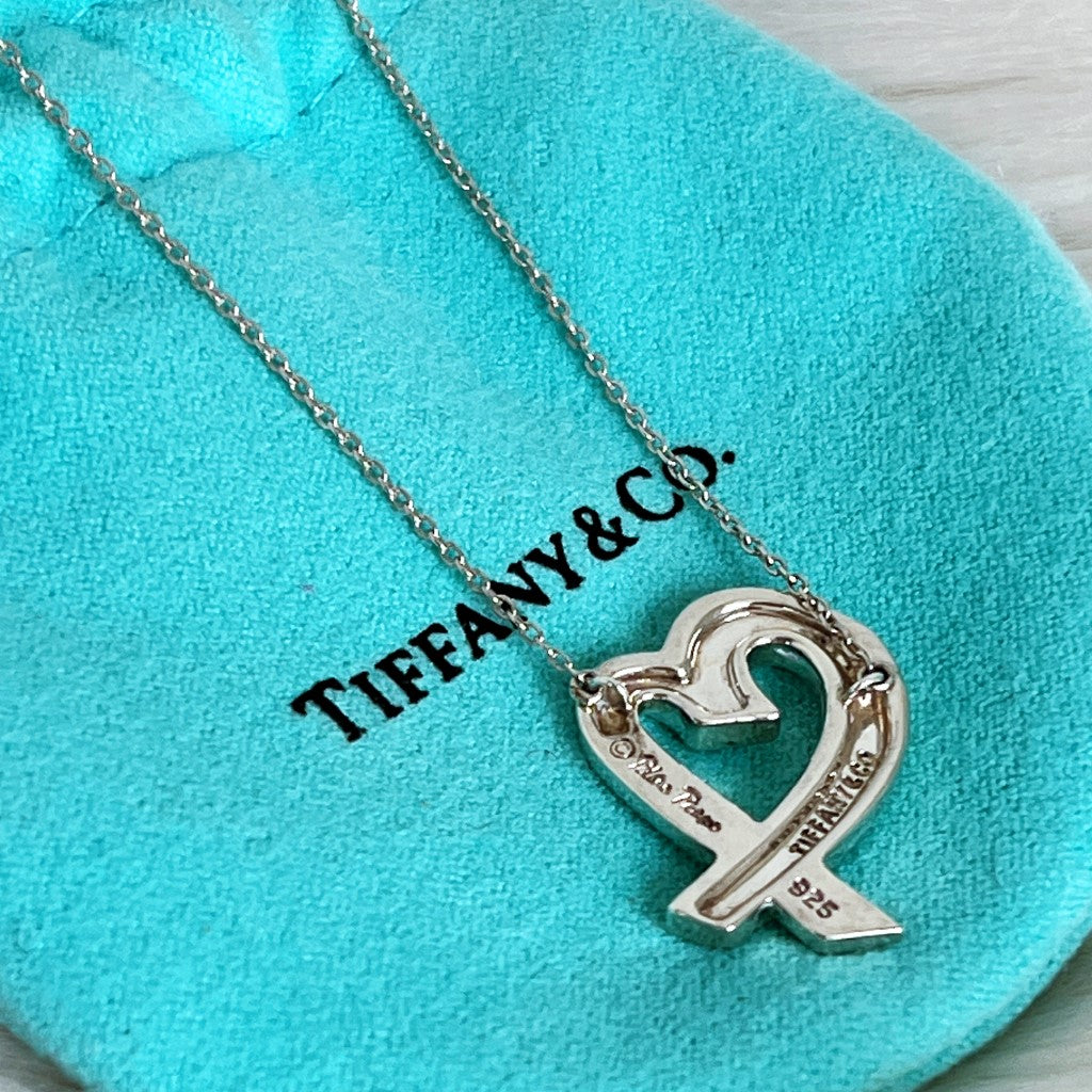 Tiffany & Co Paloma Picasso Silver Loving Heart Necklace Excellent