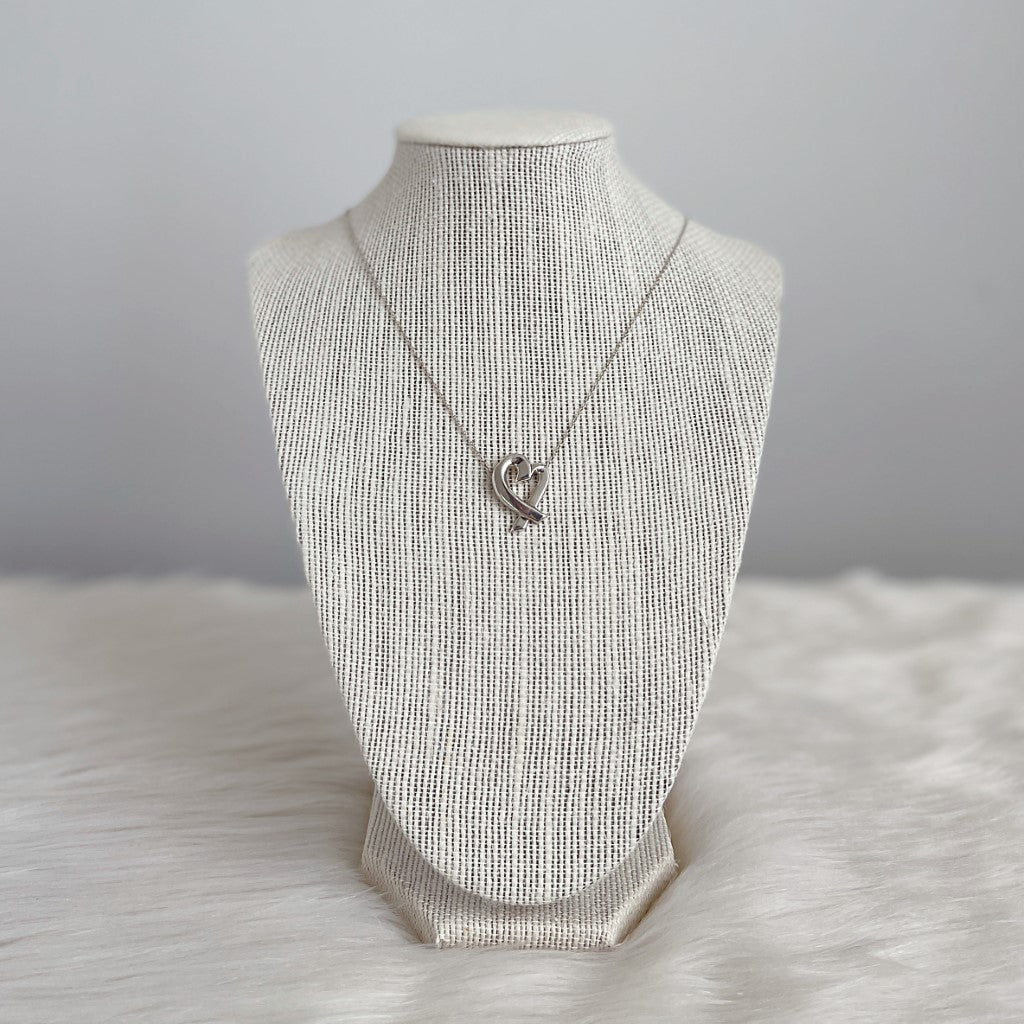 Tiffany & Co Paloma Picasso Silver Loving Heart Necklace Excellent