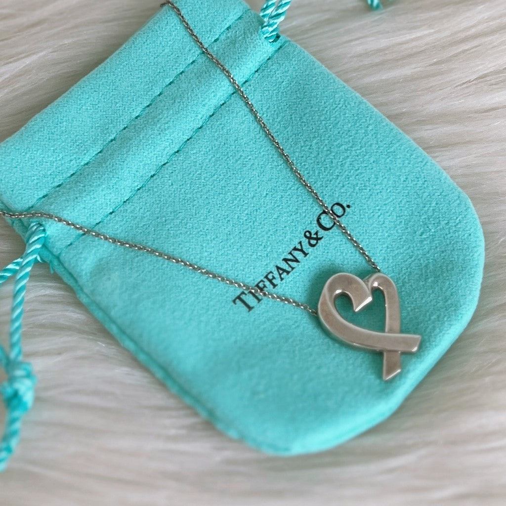 Tiffany & Co Paloma Picasso Silver Loving Heart Necklace Excellent