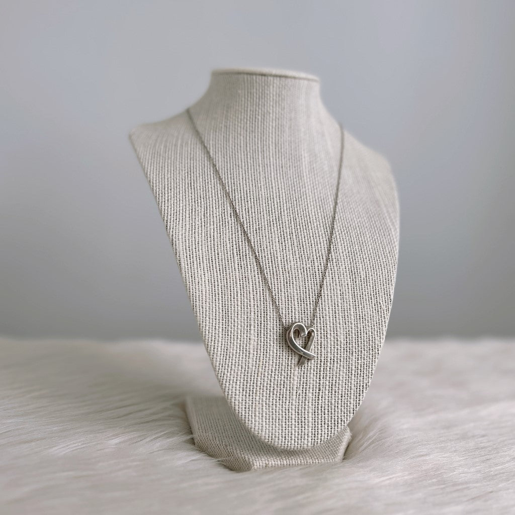 Tiffany & Co Paloma Picasso Silver Loving Heart Necklace Excellent
