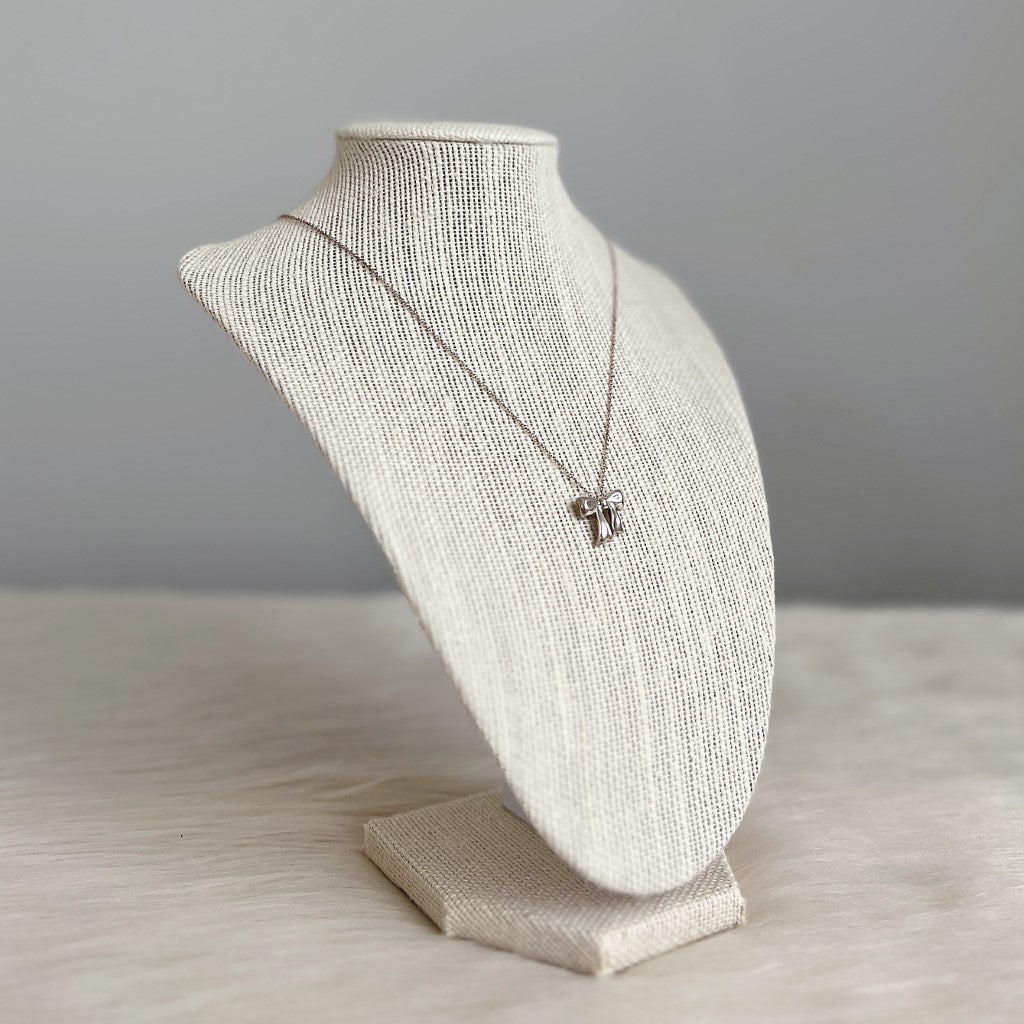 Tiffany & Co. Signature Bow Ribbon Silver Necklace Excellent