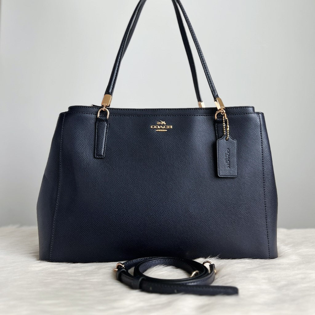 Coach navy blue purse hotsell