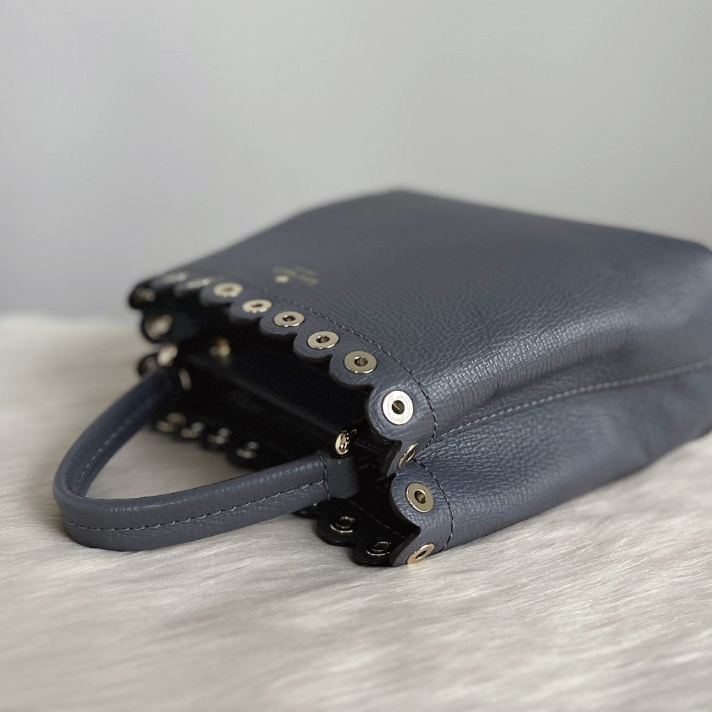 Kate Spade Grey Leather Studs Detail 2 Way Shoulder Bag Excellent