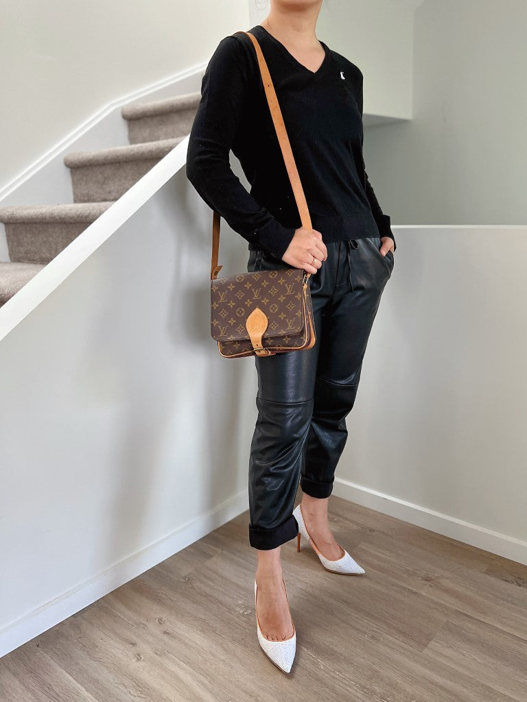 Louis Vuitton Signature Monogram Cartouchiere MM Crossbody Shoulder Bag