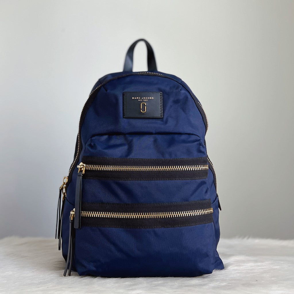 Marc Jacobs Navy Layered Zip Detail Backpack Excellent