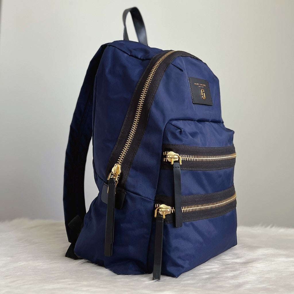 Marc Jacobs Navy Layered Zip Detail Backpack Excellent