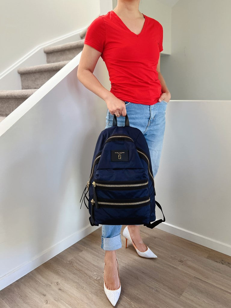 Marc Jacobs Navy Layered Zip Detail Backpack Excellent