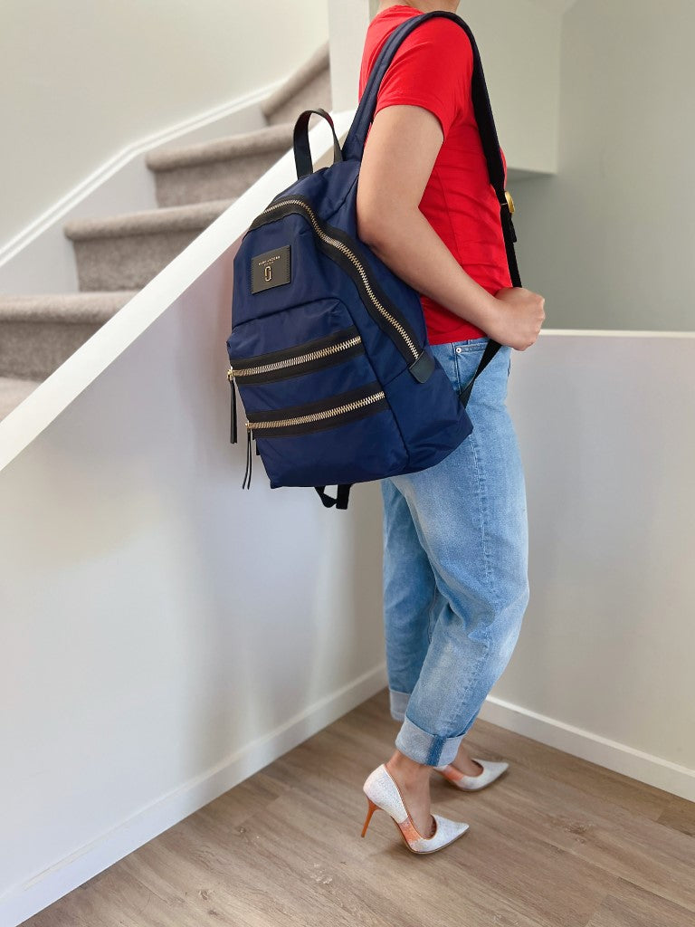 Marc Jacobs Navy Layered Zip Detail Backpack Excellent