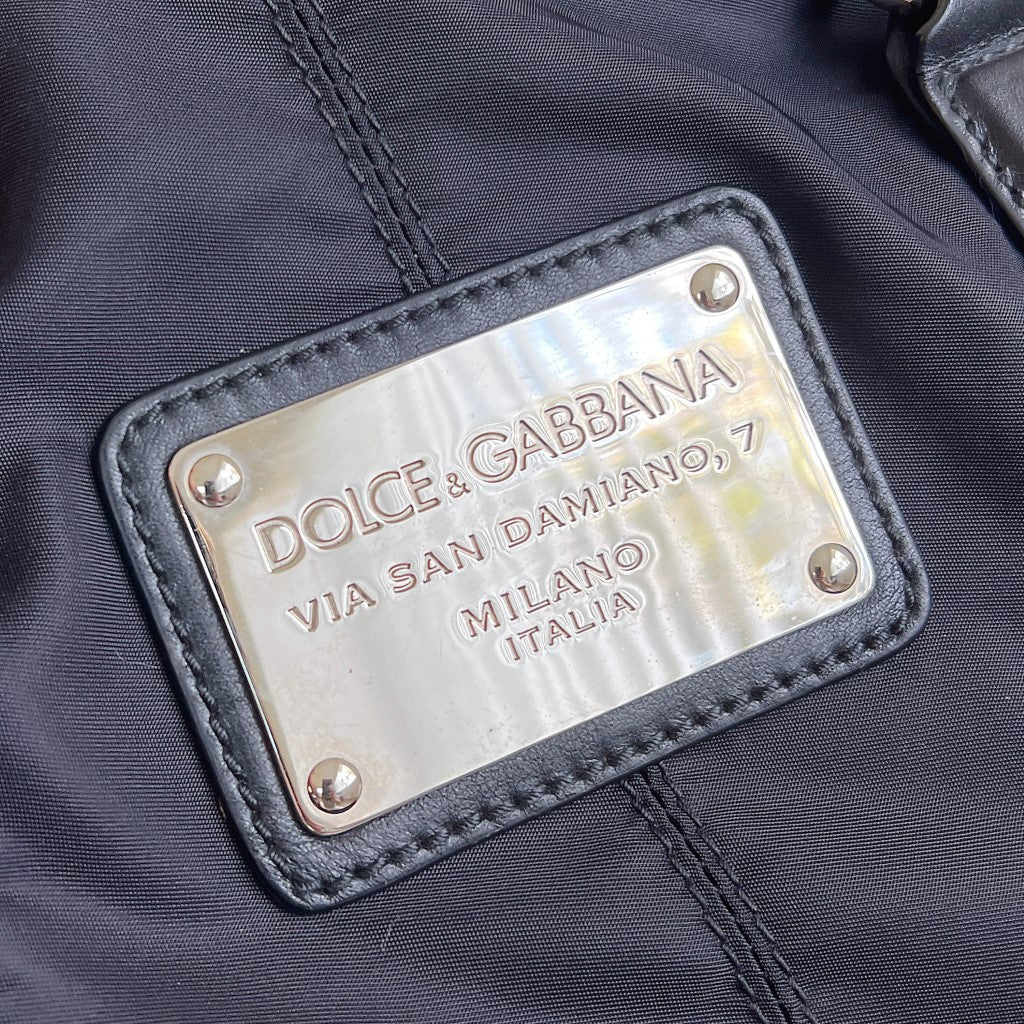 Dolce & Gabbana D&G Black Side Pocket Large 2 Way Shoulder Bag Excellent