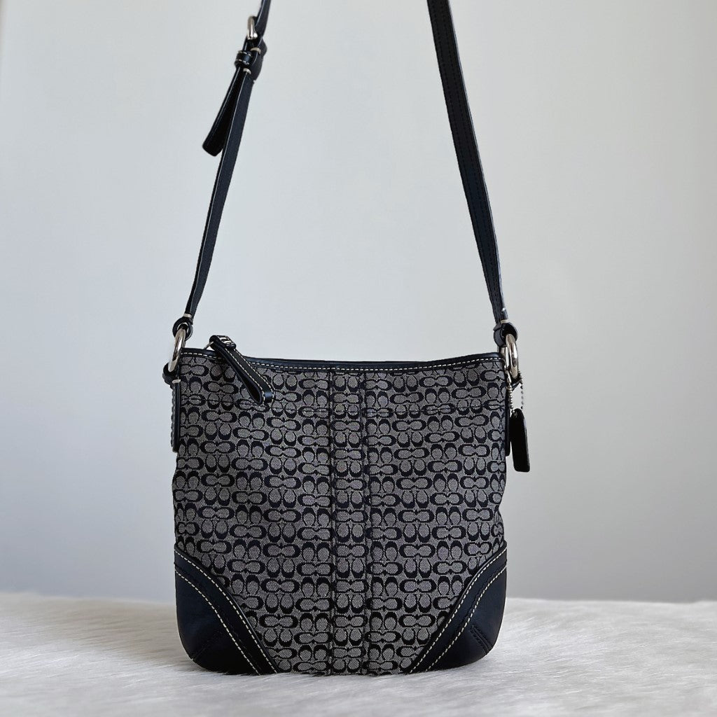 Coach Signature Monogram Small Crossbody Shoulder Bag