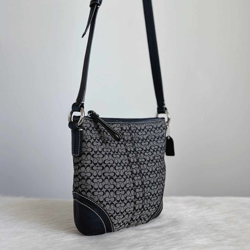Coach Signature Monogram Small Crossbody Shoulder Bag