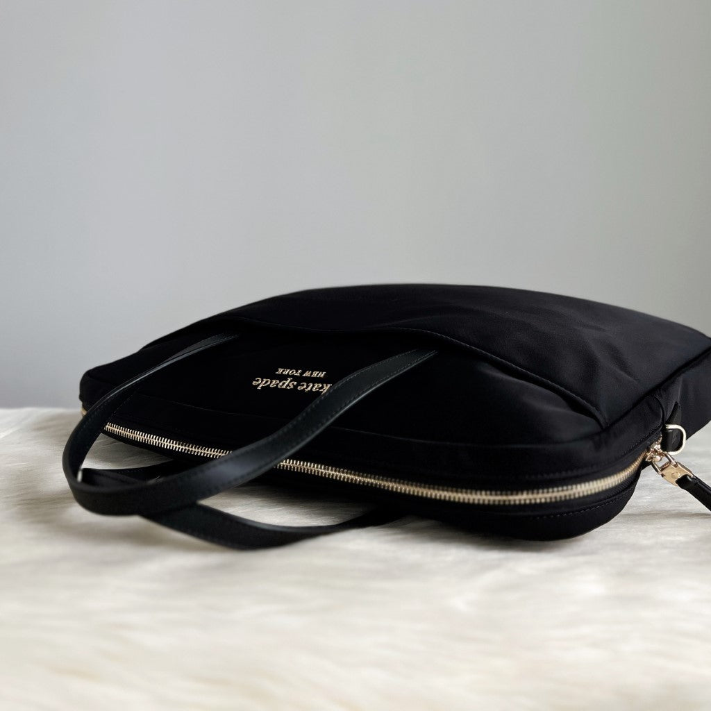 Kate Spade Black Front Logo Computer Shoulder Bag Like New