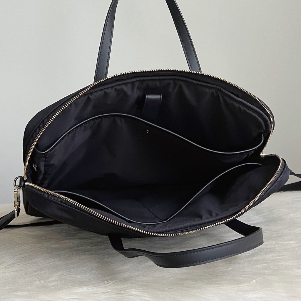 Kate Spade Black Front Logo Computer Shoulder Bag Like New