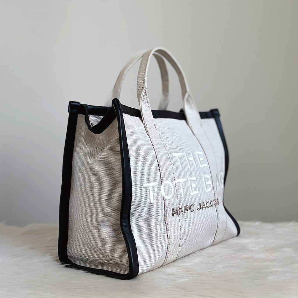 Marc Jacobs Two Tone Front Pattern Book Tote 2 Way Shoulder Bag