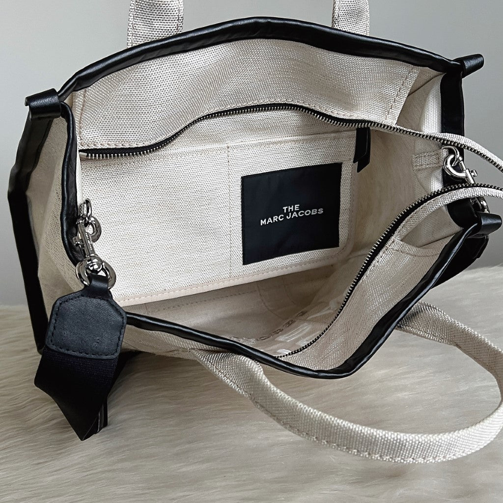 Marc Jacobs Two Tone Front Pattern Book Tote 2 Way Shoulder Bag