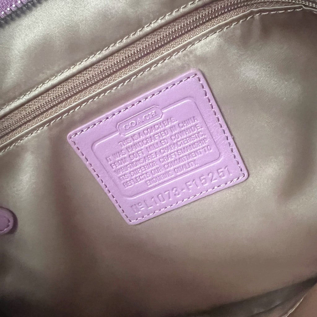 Coach Rose Leather Side Ring Detail Slouchy Shoulder Bag