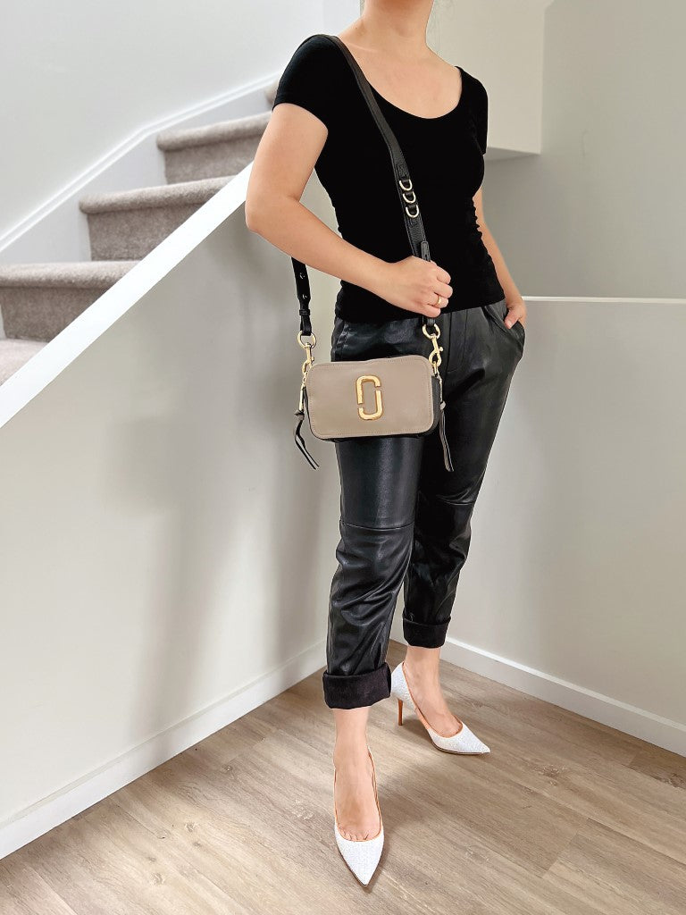 Marc Jacobs Two Tone Leather Camera Crossbody Shoulder Bag