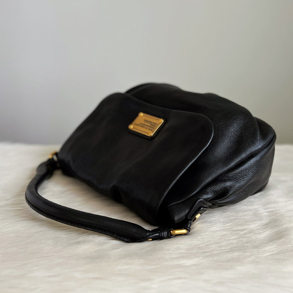 Marc Jacobs Black Leather Flap 2 Way Shoulder Bag Excellent