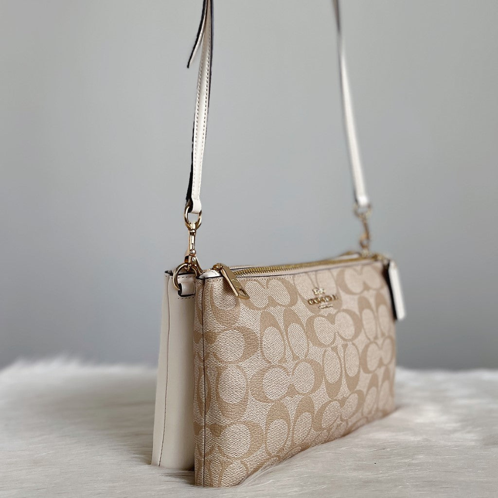 Coach Monogram Double Sided Crossbody Shoulder Bag Like New