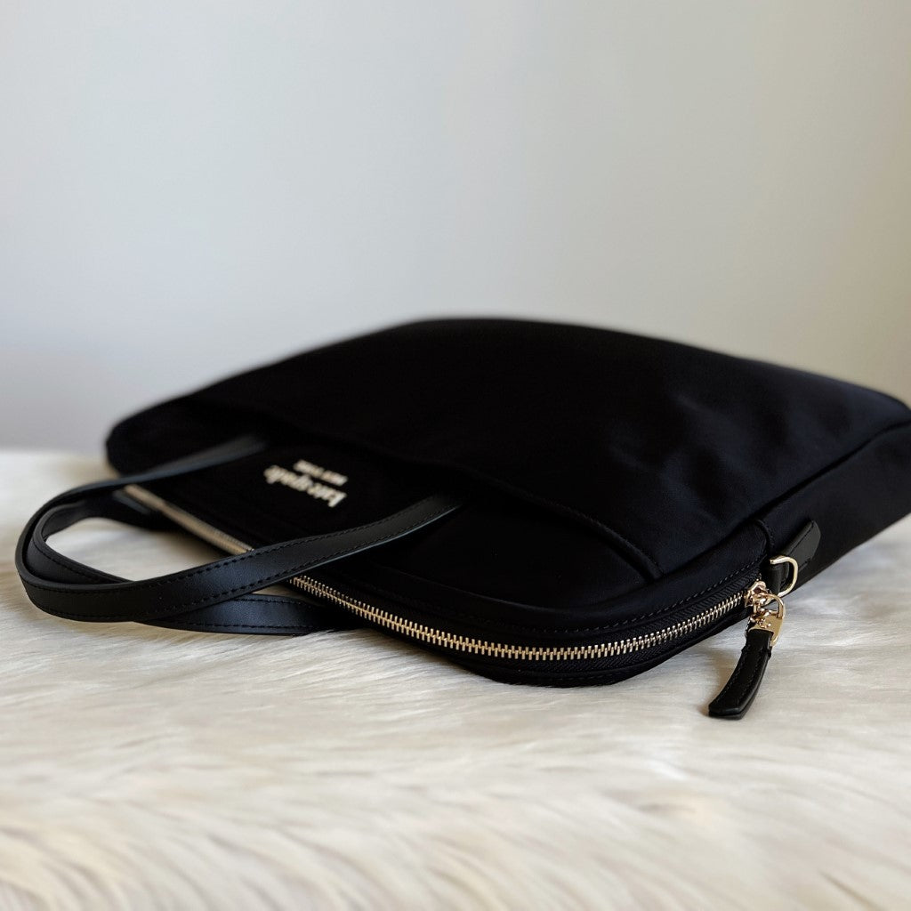 Kate Spade Black Front Logo Computer Shoulder Bag Like New
