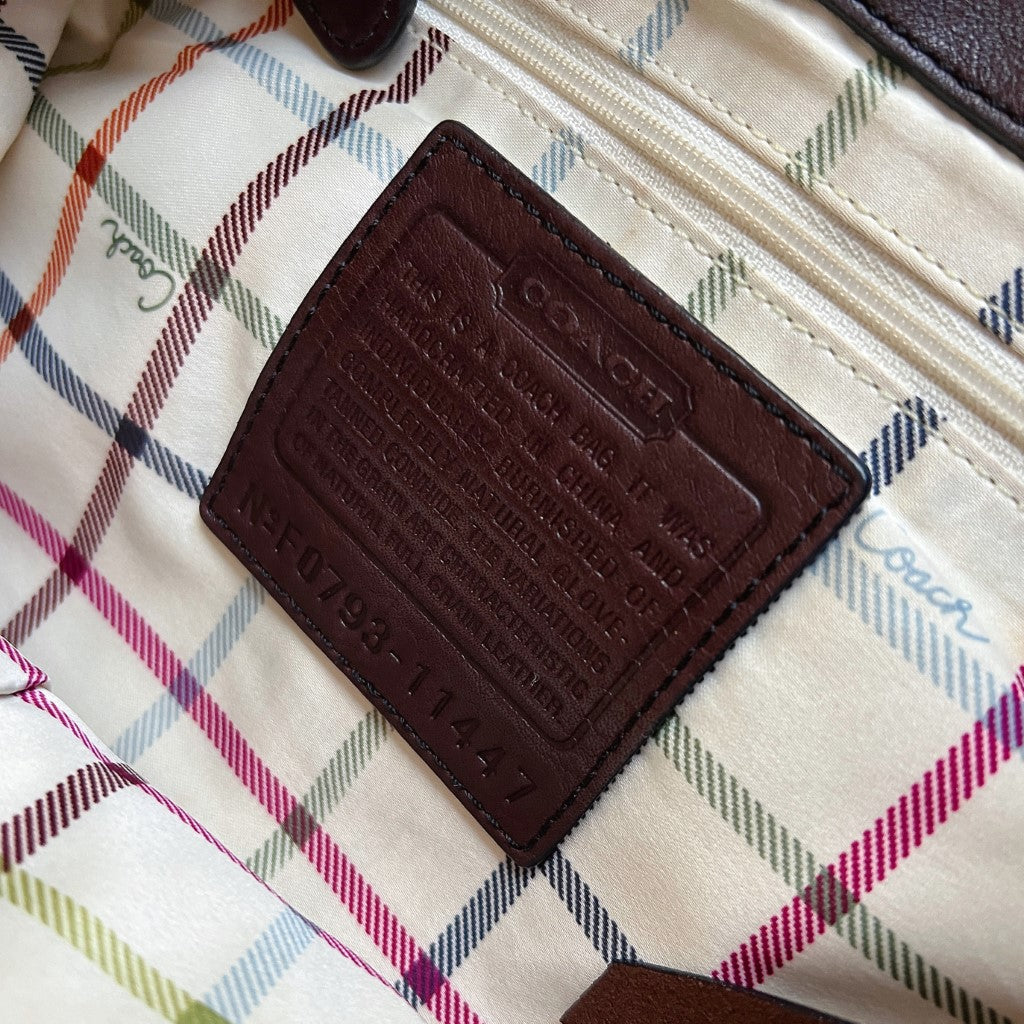 Coach Brown Leather Front Pocket Oversized Shoulder Bag
